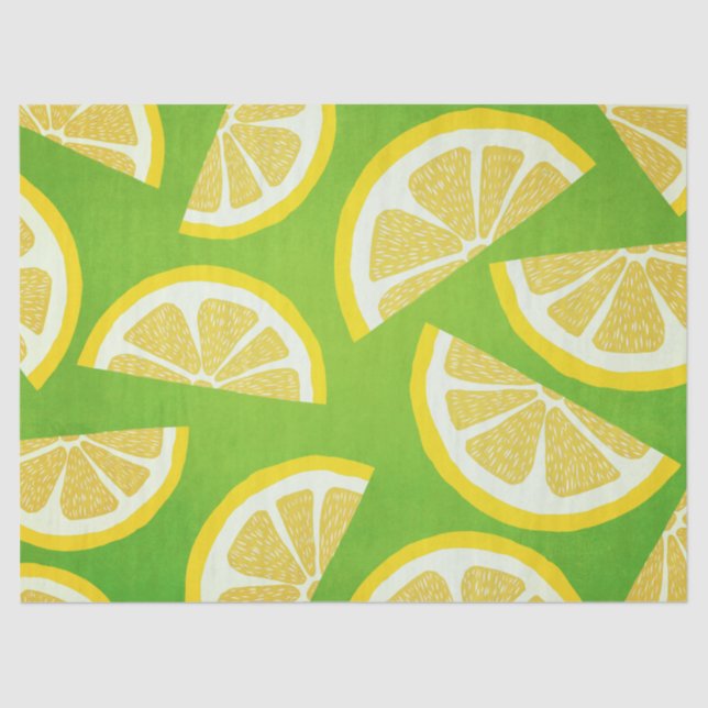 Lemon Slices en papel de fondo verde limón (Anverso)
