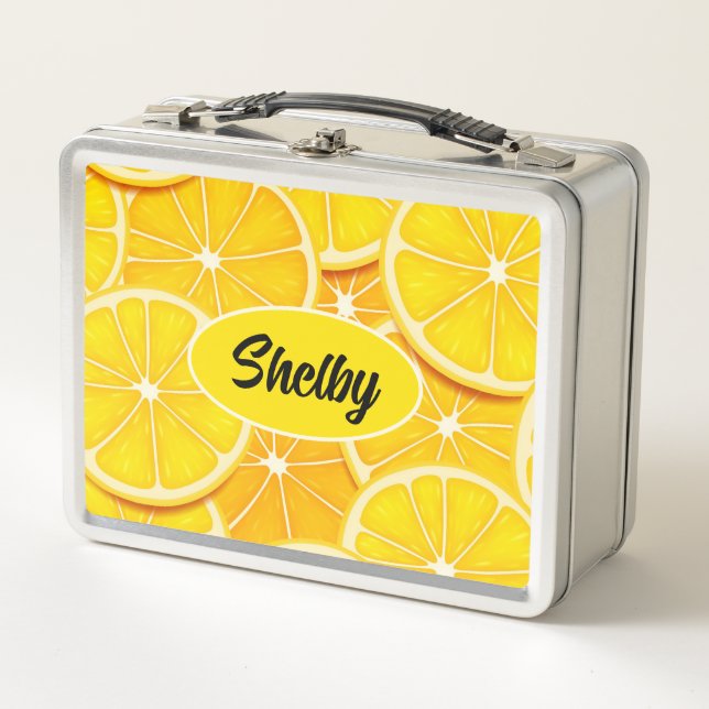 Lemon Slices Metalizado Lunch Box (Anverso)