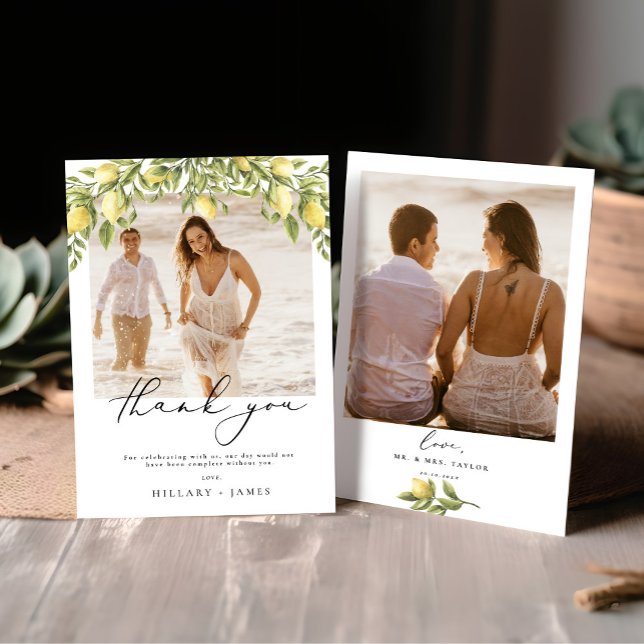 Lemon Sorrento Foto Boda Gracias tarjeta (Subido por el creador)