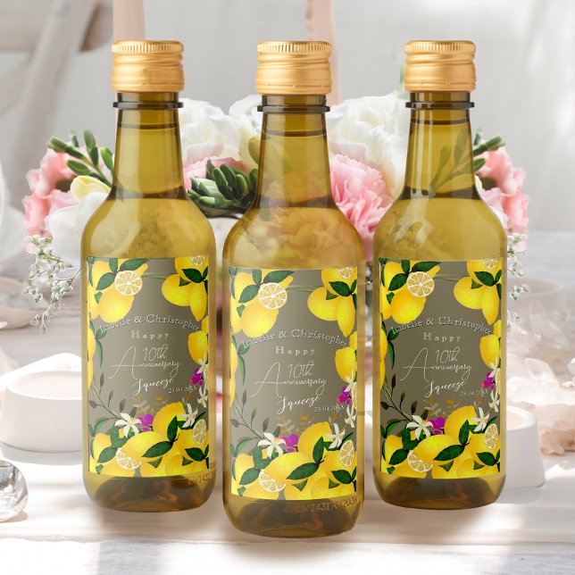 Lemon Squeeze  (10th Wedding Anniversary Lemon Squeeze Wine Label)