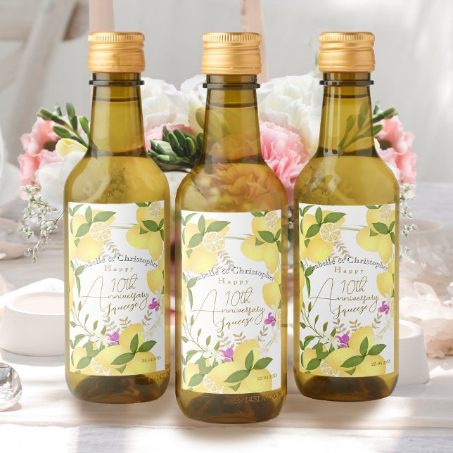 Lemon Squeeze  (10th Wedding Anniversary Lemon Squeeze Wine Label)