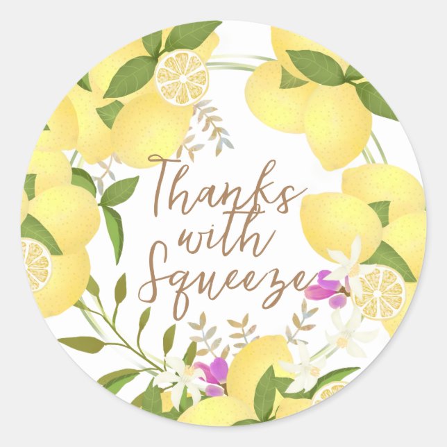 Lemon Squeeze White Pegatina (Anverso)