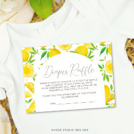 Lemon Watercolor Diaper Raffle Tarjeta Baby Shower