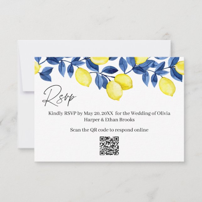Lemon Wedding RSVP QR Code (Anverso)