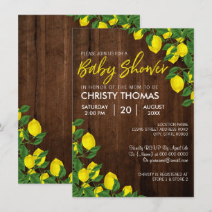 Lemon Wood Summer Invitación de Baby Shower