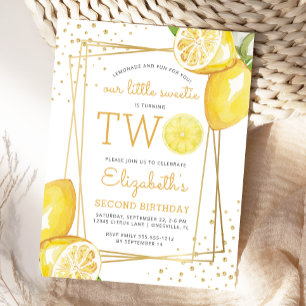 Lemonade Watercolor Segunda Invitación a la fiesta