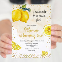 Lemonade y mucha diversión Invitación al cumpleaño