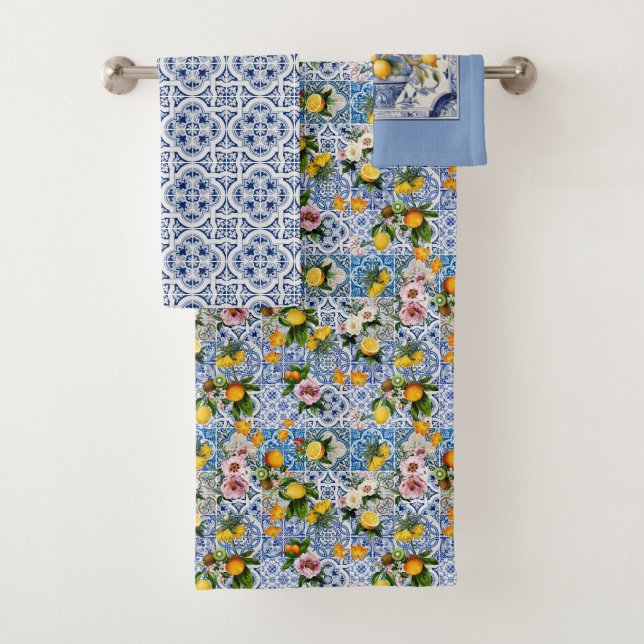 Lemones de azulejos azules de Amalfi (In situ)