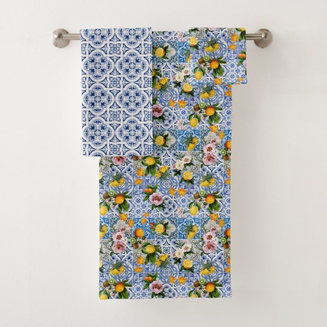 Lemones de azulejos azules de Amalfi (In situ)