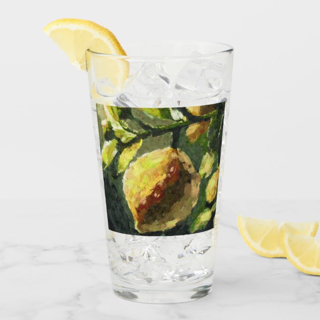 Lemones impresionistas colgando de la rama (Anverso (hielo))