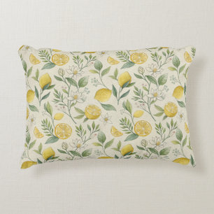 Lemones y flor Patrón de acento almohada