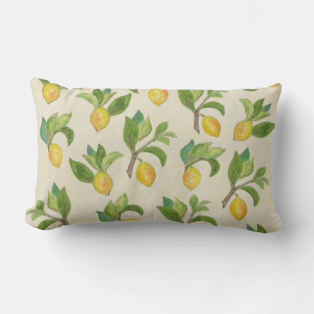 Lemones y hojas almohada lumbar (Anverso)