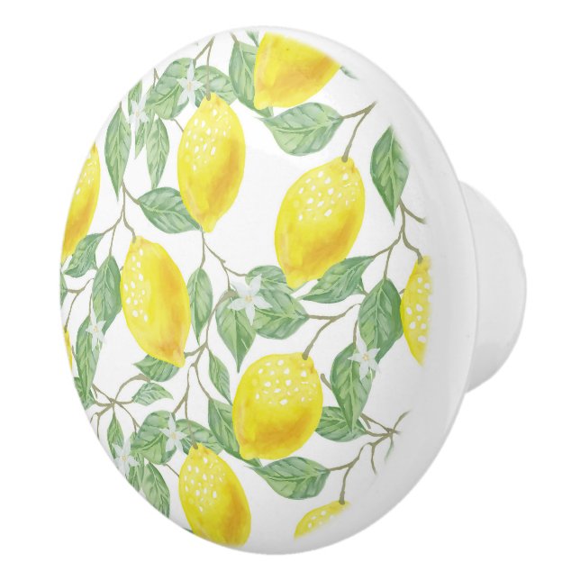 Lemones y hojas pomo cerámico (Derecha)