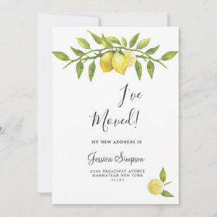 Lemons Blossom Greenery Moving Invitación Cards