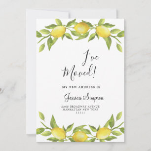 Lemons Blossom Greenery Moving Invitación Cards