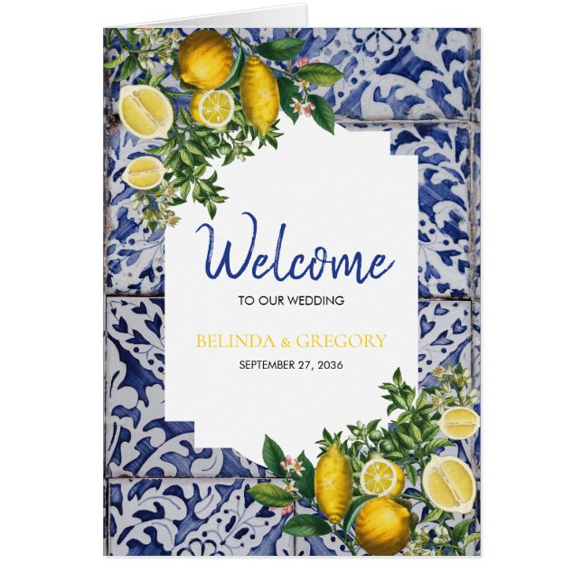 Lemons Boda de mosaicos portugueses Orden de servi (Frente)