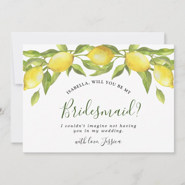 Lemons Bunch Serás Mi Invitación De La Novia (Anverso)