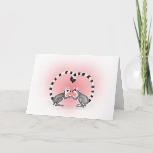 Lemurs enamorado de la tarjeta de San Valentín (Anverso)