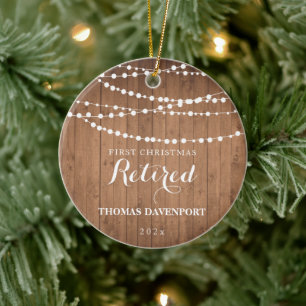 Leña Rustica Retirada Primera Navidad Ornamento ce