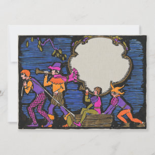 Leñadores al estilo Art Déco de grabado en madera