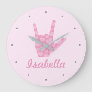 Lenguaje de Rótulo que amo Chicas Nombre Reloj