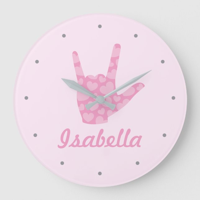 Lenguaje de Rótulo que amo Chicas Nombre Reloj (Anverso)