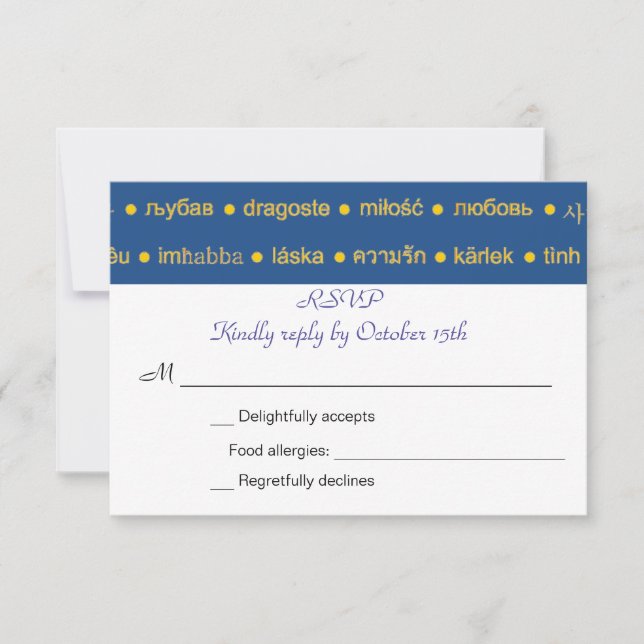 Lenguas de amor bilingües Invitación a matrimonio  (Anverso)