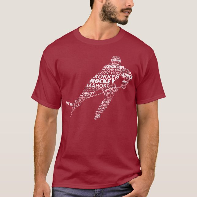 Lenguas tipográficas de hockey en camiseta (Anverso)
