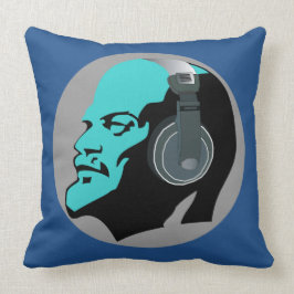 LENIN CON el Cojín decorativo de los AURICULARES