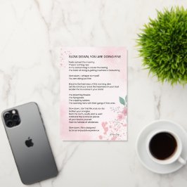 Lenta Hacia Abajo Que Estás Haciendo Bien - Poema 