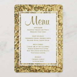 Lentejuelas del oro del menú el | de la cena