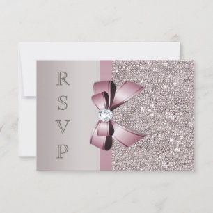 Lentejuelas Gris Malva Diamantes Lazo RSVP