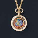 Lentes De La Guardia De Collares De La Providencia<br><div class="desc">La Lente de la Providencia es el anillo circular de energía brillante a través del cual el ojo de Dios vigila toda creación. Sobre la base de la iconografía tradicional antigua, sigue siendo atemporal como símbolo de omnipotencia enmarcada dentro del triángulo equilátero del poder, la sabiduría y la compasión. Compongan...</div>