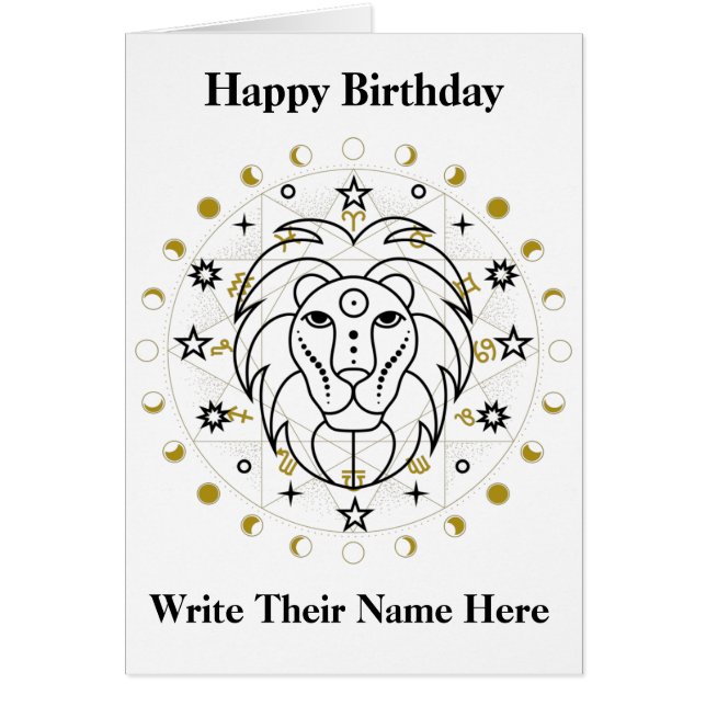 Leo Astrology Birthday Card 23-22 de julio (Frente)