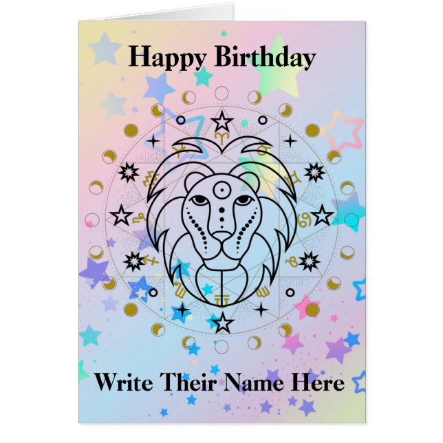 Leo Astrology Birthday Card 23-22 de julio (Frente)