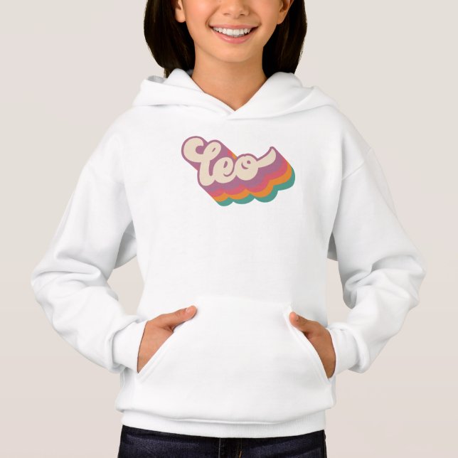 Leo Astrology Birthday Gift Zodiac Rótulo Retro (Anverso)