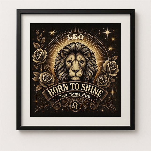 Leo "Born to Shine" Glossy Poster (Subido por el creador)