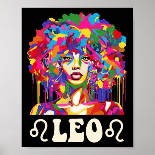 Leo Chica Negra Mujer Afroamericana Arte Cumpleaño