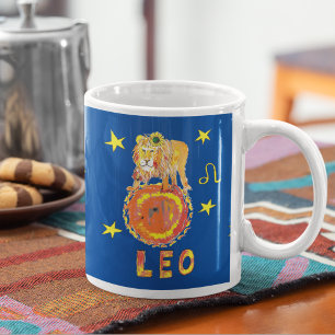 Leo el dedo del león zodiaco taza de café