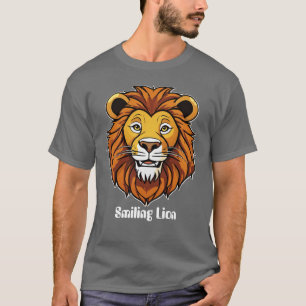 Leo el diseño sonriente de camiseta de León