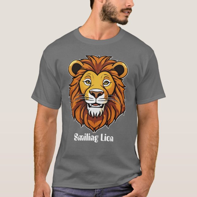 Leo el diseño sonriente de camiseta de León (Anverso)