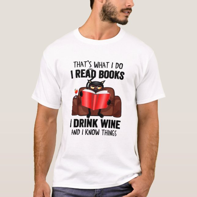 leo el libro bebo una camiseta de vino (Anverso)