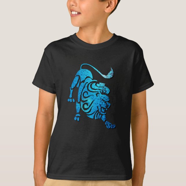 Leo la camiseta negra del niño de la constelación (Anverso)