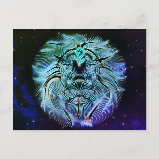 leo la postal del león zodiaco (Anverso)