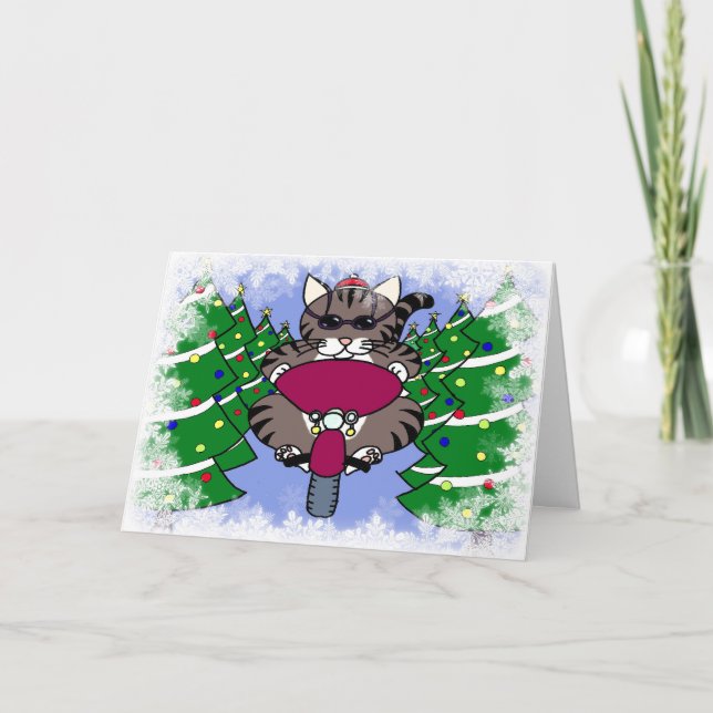 Leo las tarjetas de Navidad del gato (Anverso)