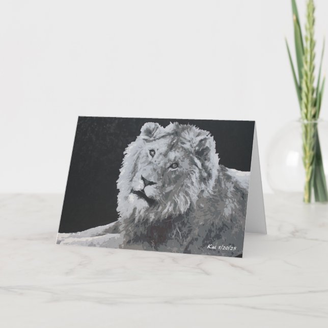 Leo, León Africano, Tarjetas plegadas para animale (Anverso)