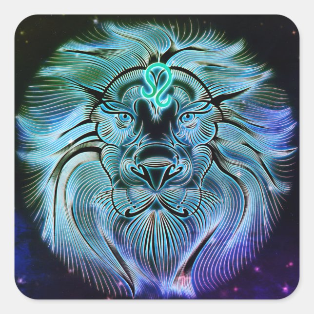 leo los pegatinas del león zodiaco (Anverso)