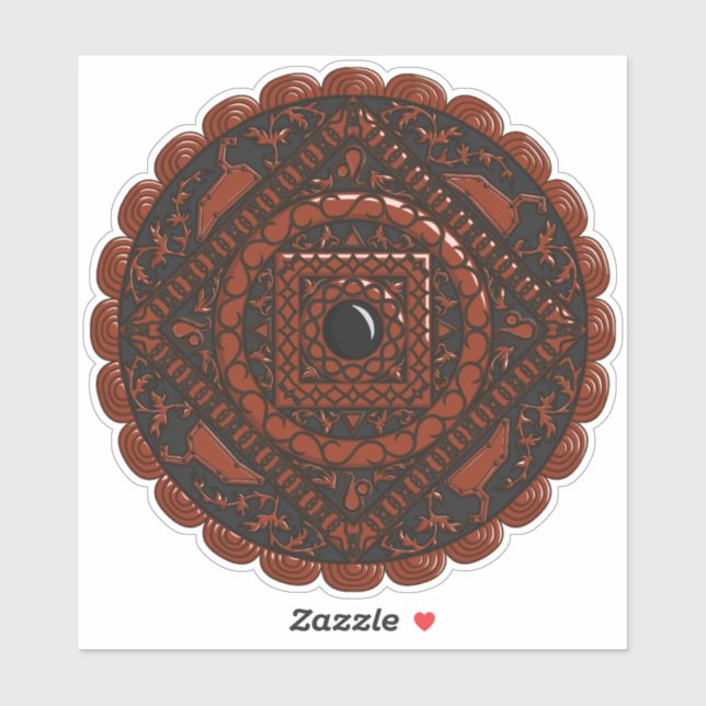 Leo Mandala Contour Pegatina (Hoja)