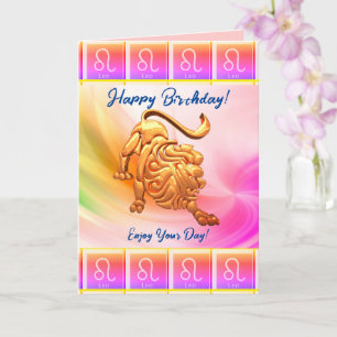 Leo - Tarjeta de Feliz Cumpleaños