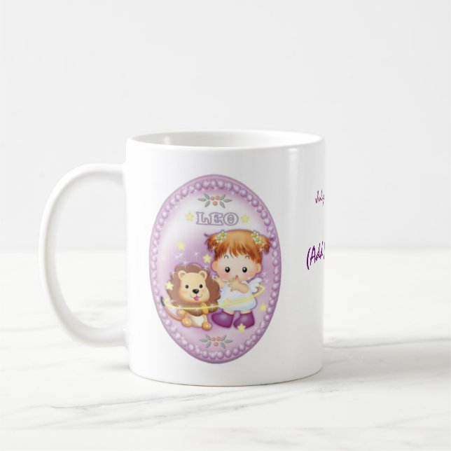 Leo - taza personalizada del zodiaco (Izquierda)